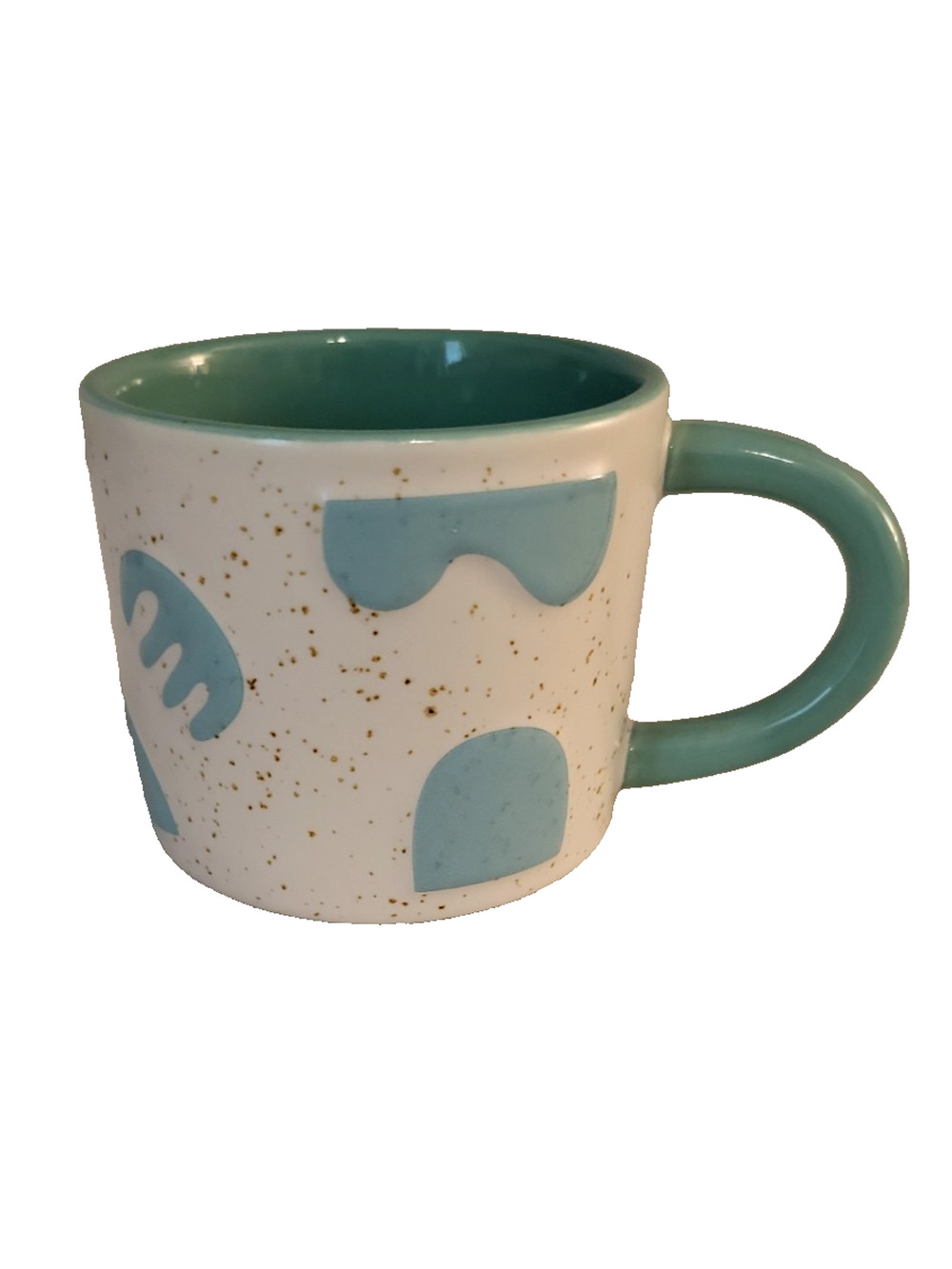 Maven Coffee Cup Mug 7 oz Teal White Art Deco Southwest Abstract Geometric